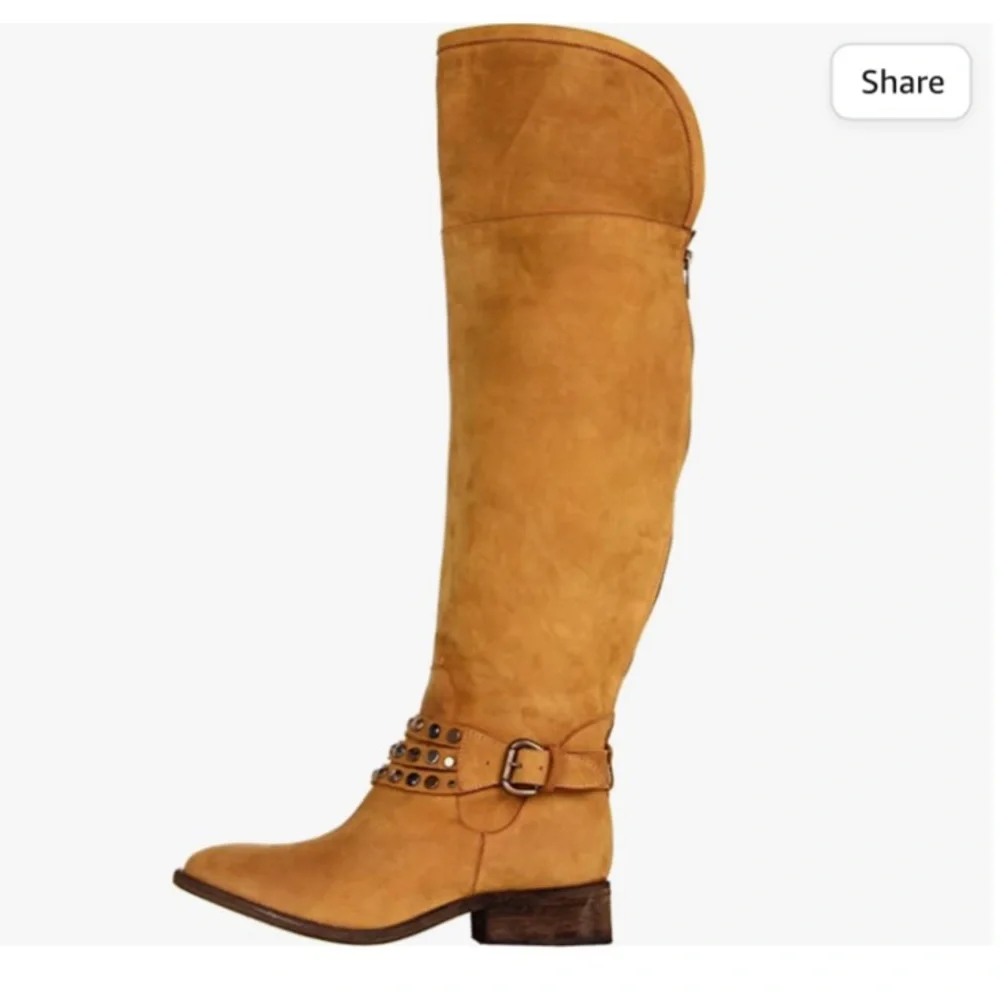 Steven By Steve Madden Smoken Knee High Boots Women Color Cognac 6.5